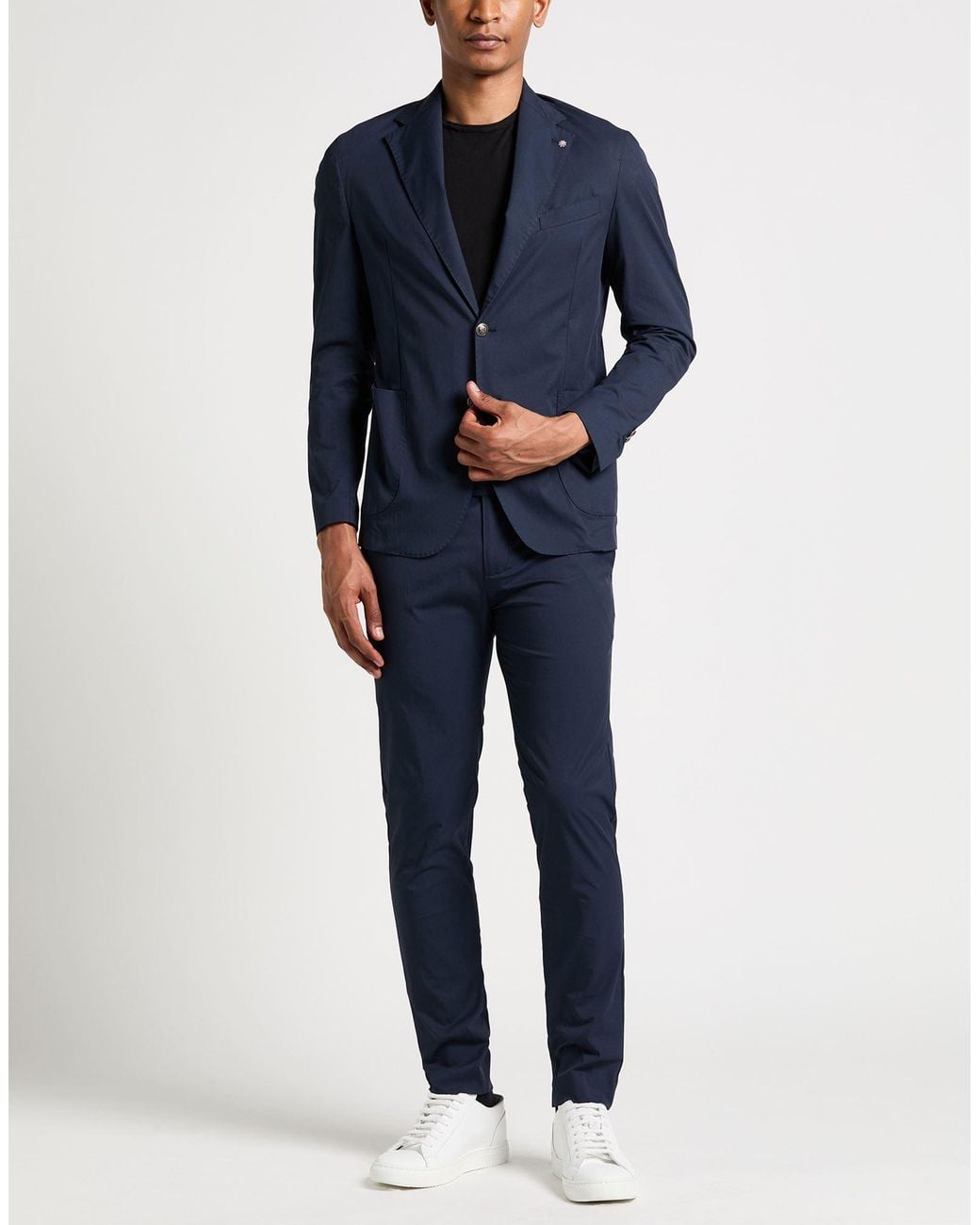 Bharnaba Blue Midnight Suit Cotton, Polyamide, Elastane for men