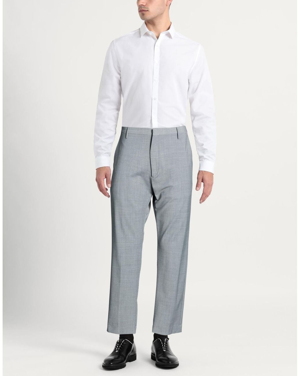 Entre Amis Gray Pants Wool, Polyester, Elastane for men