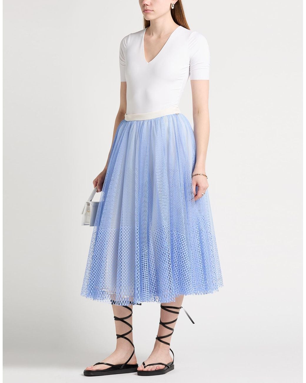 Elisabetta Franchi Blue Midi Skirt