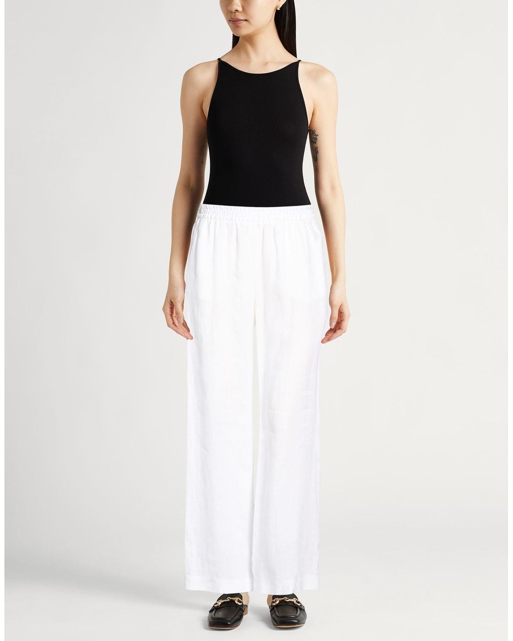 Eleventy White Pants Linen