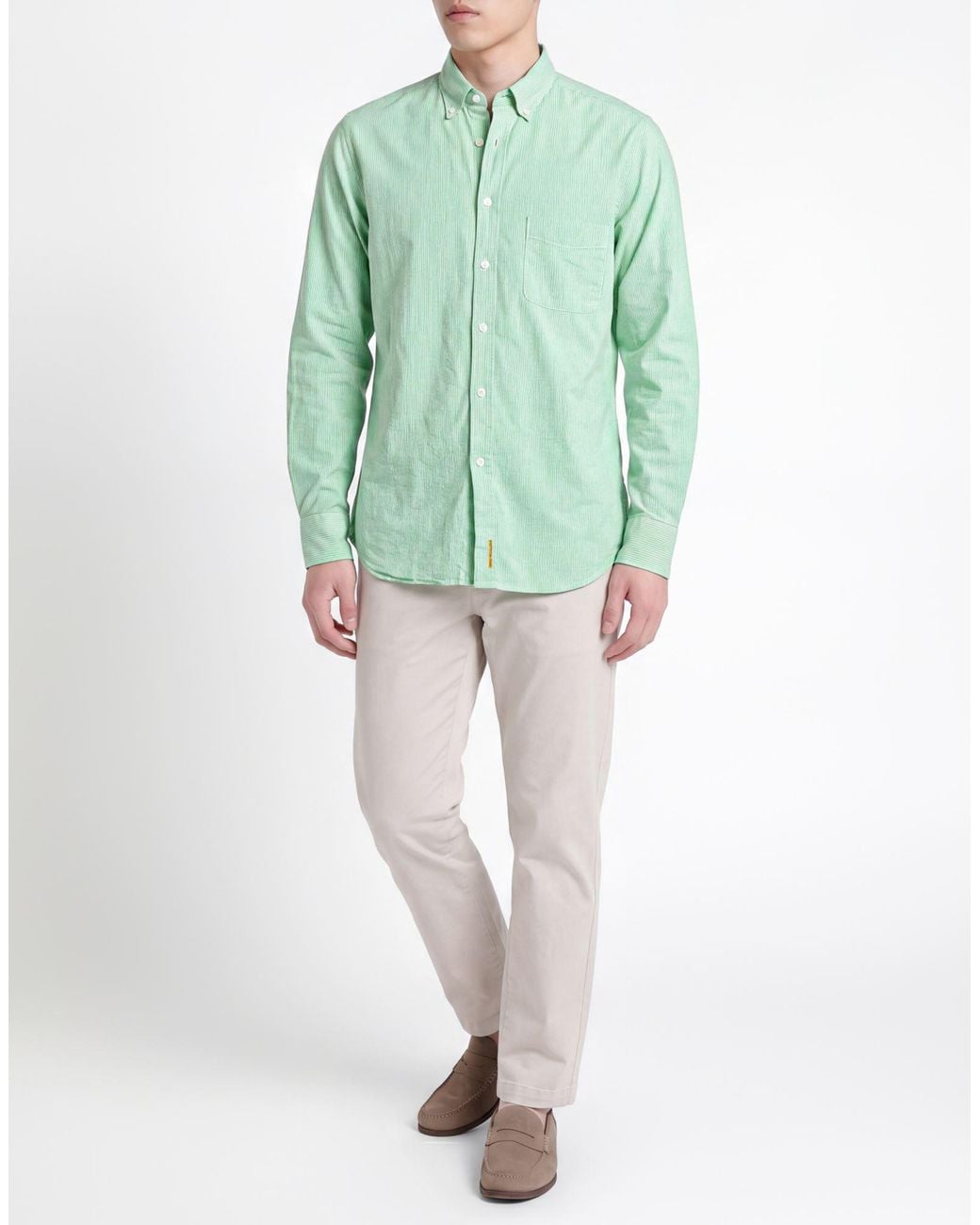 B.D. Baggies Green Shirt Cotton, Linen for men