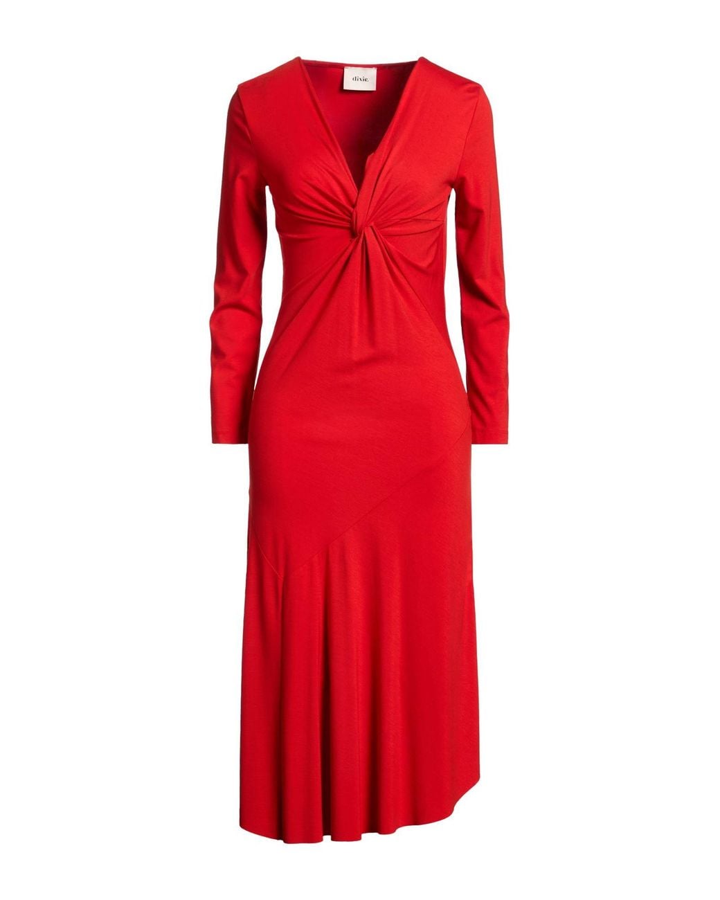 Dixie Red Midi Dress Viscose, Polyamide, Elastane