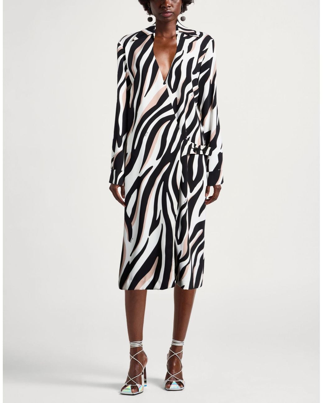 Pinko White Midi Dress Polyester