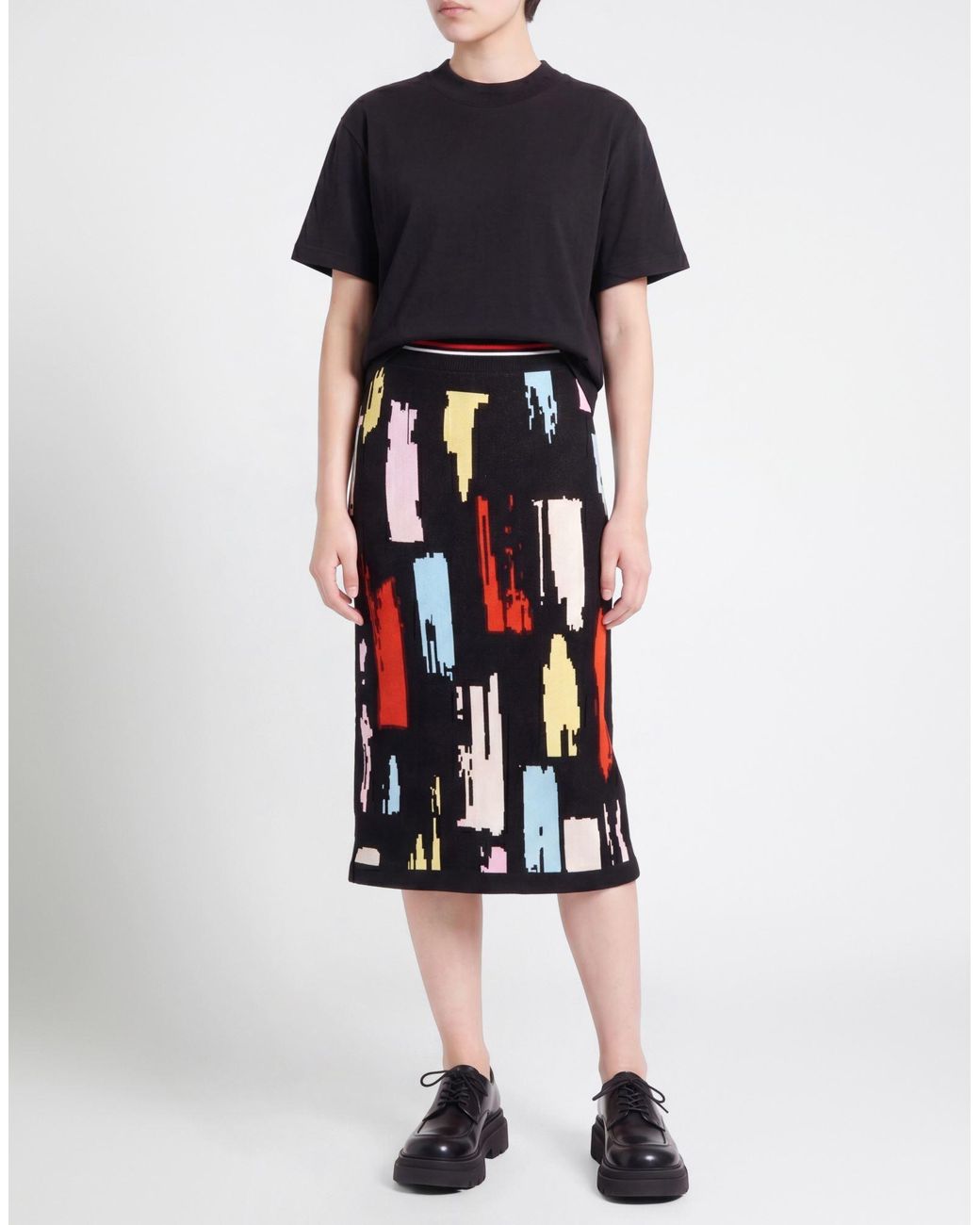 MSGM White Midi Skirt Viscose, Polyester