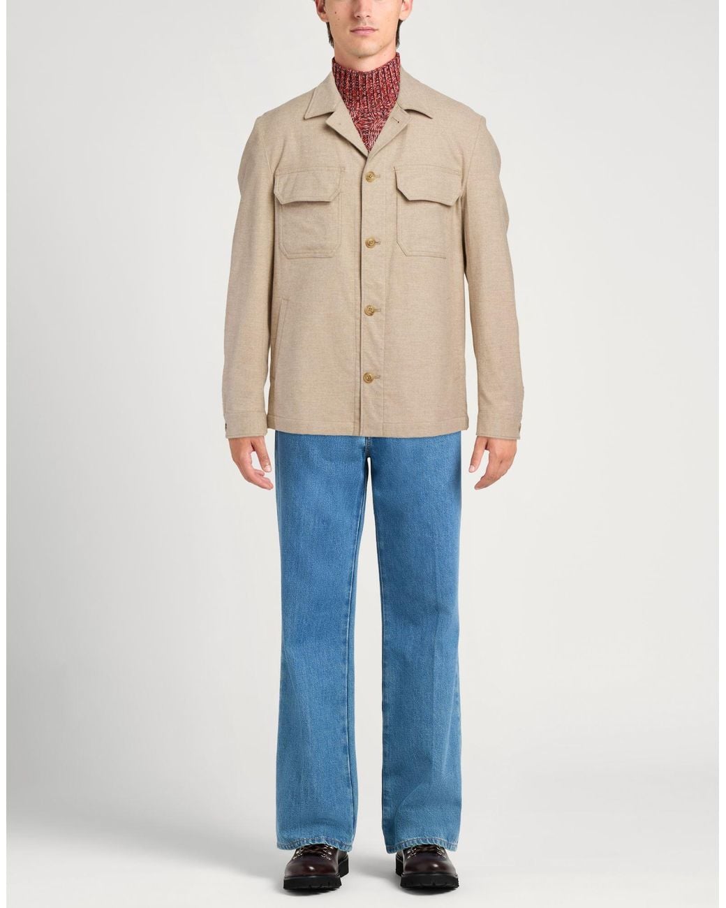 L.b.m. 1911 Natural Jacket Cotton, Elastane for men