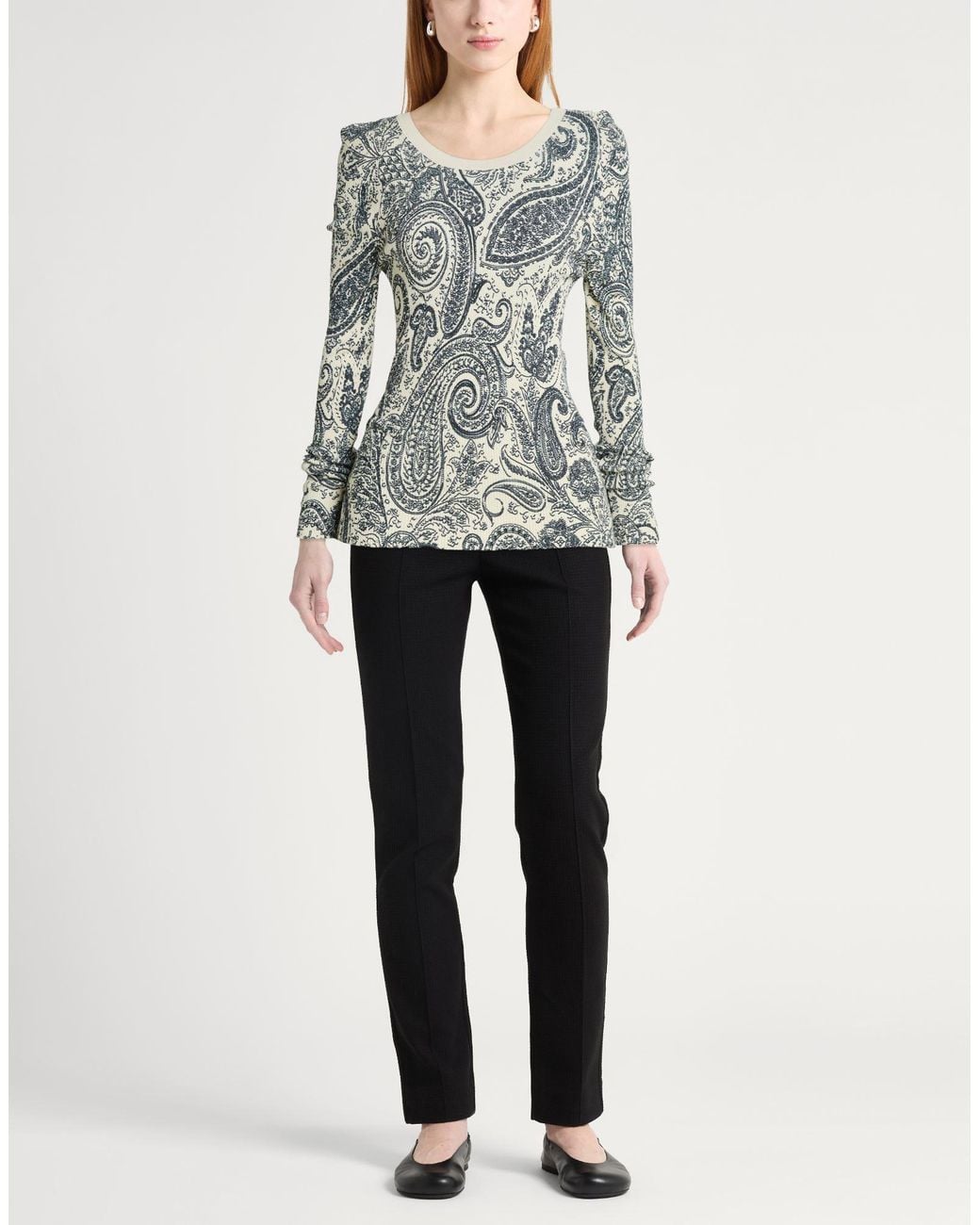 Etro Gray Sweater Silk, Viscose, Cotton