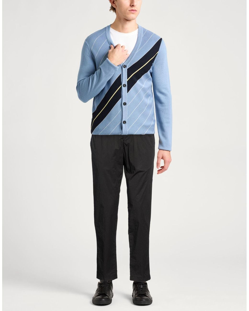 White Sand Black Trouser for men