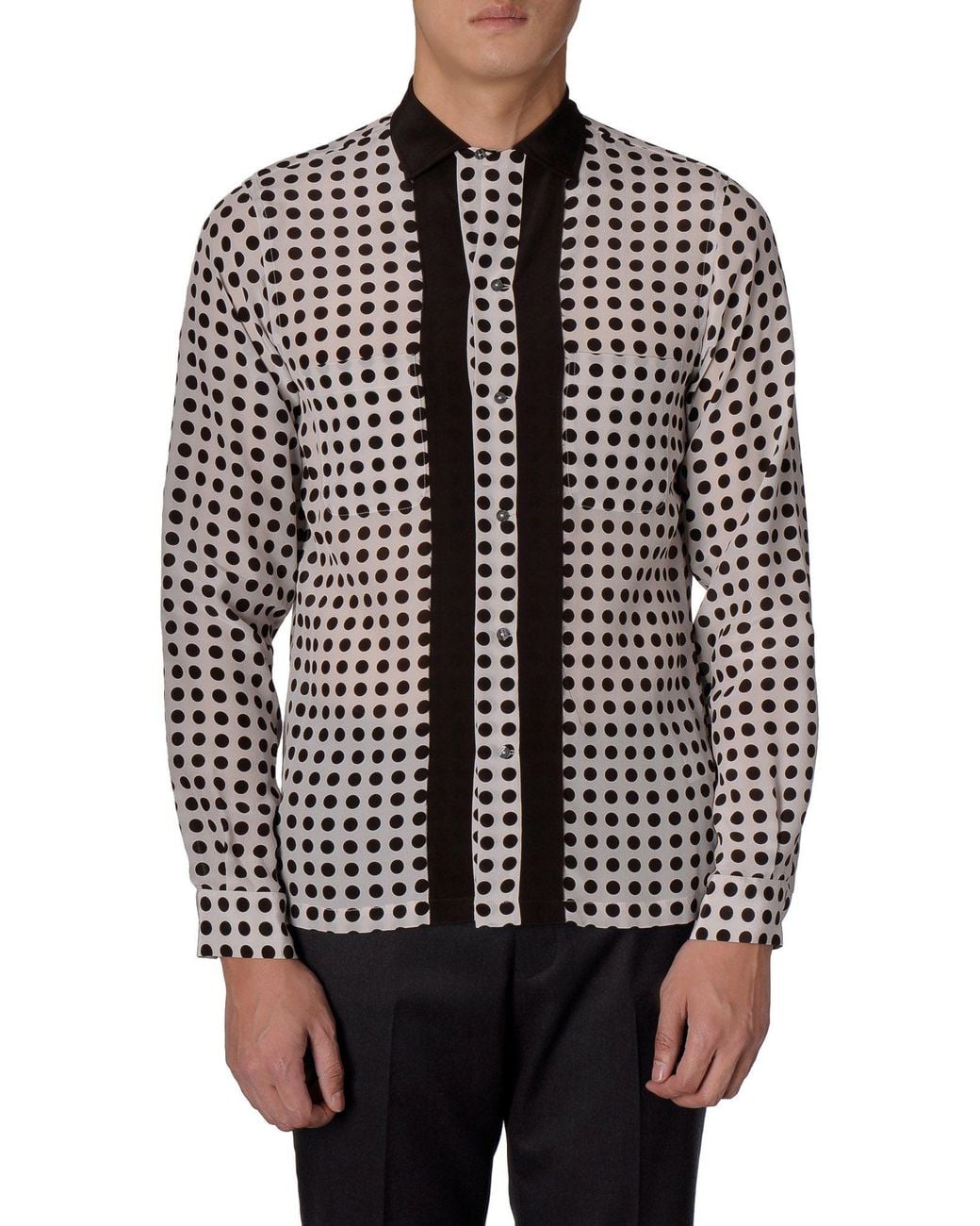 Dolce & Gabbana Gray Long Sleeve Shirt Silk for men