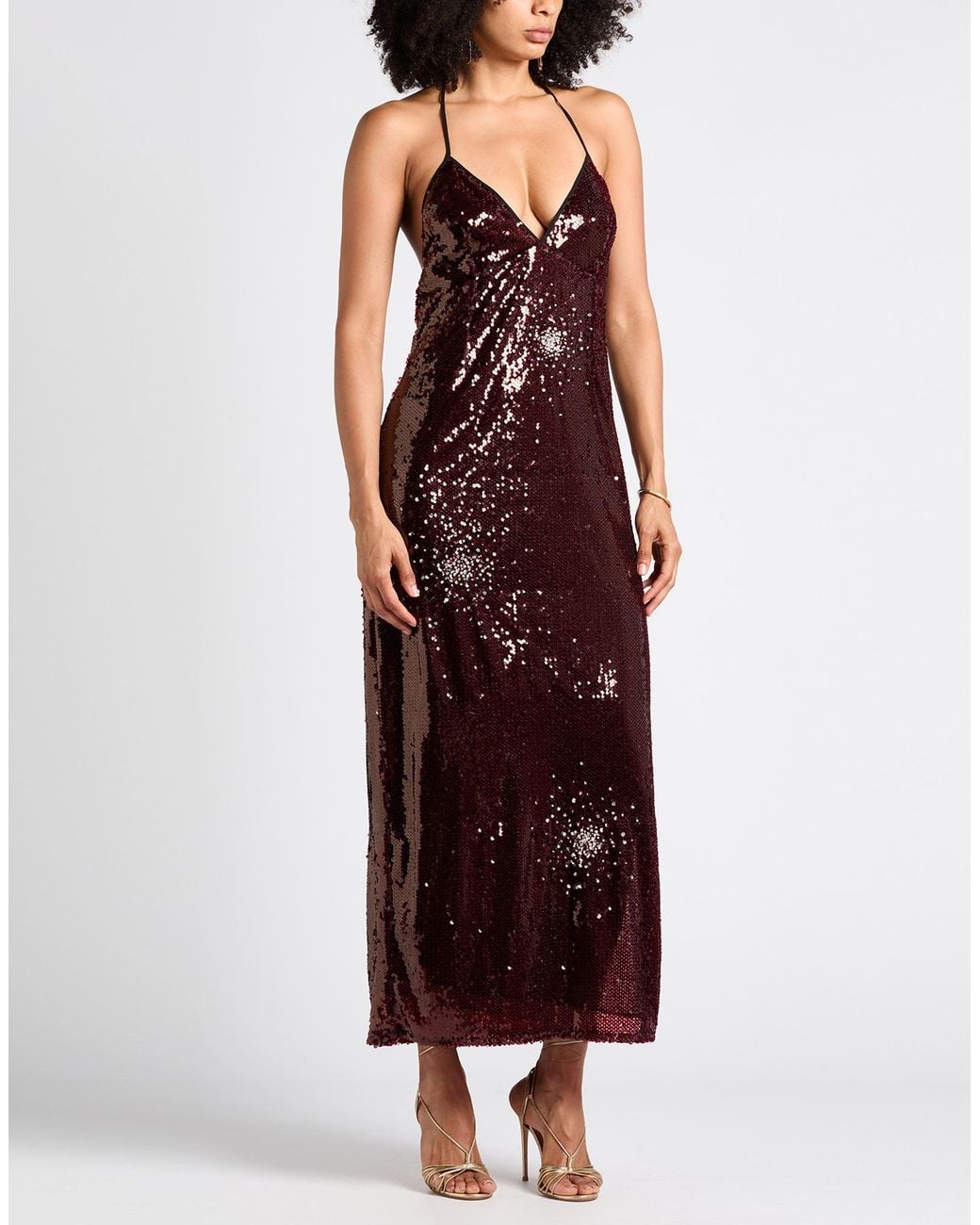 DES_PHEMMES Purple Burgundy Maxi Dress Polyester