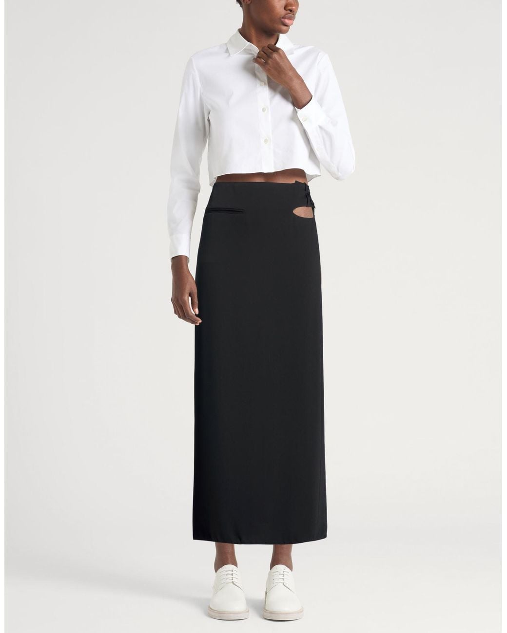 Courreges Black Midi Skirt Polyester