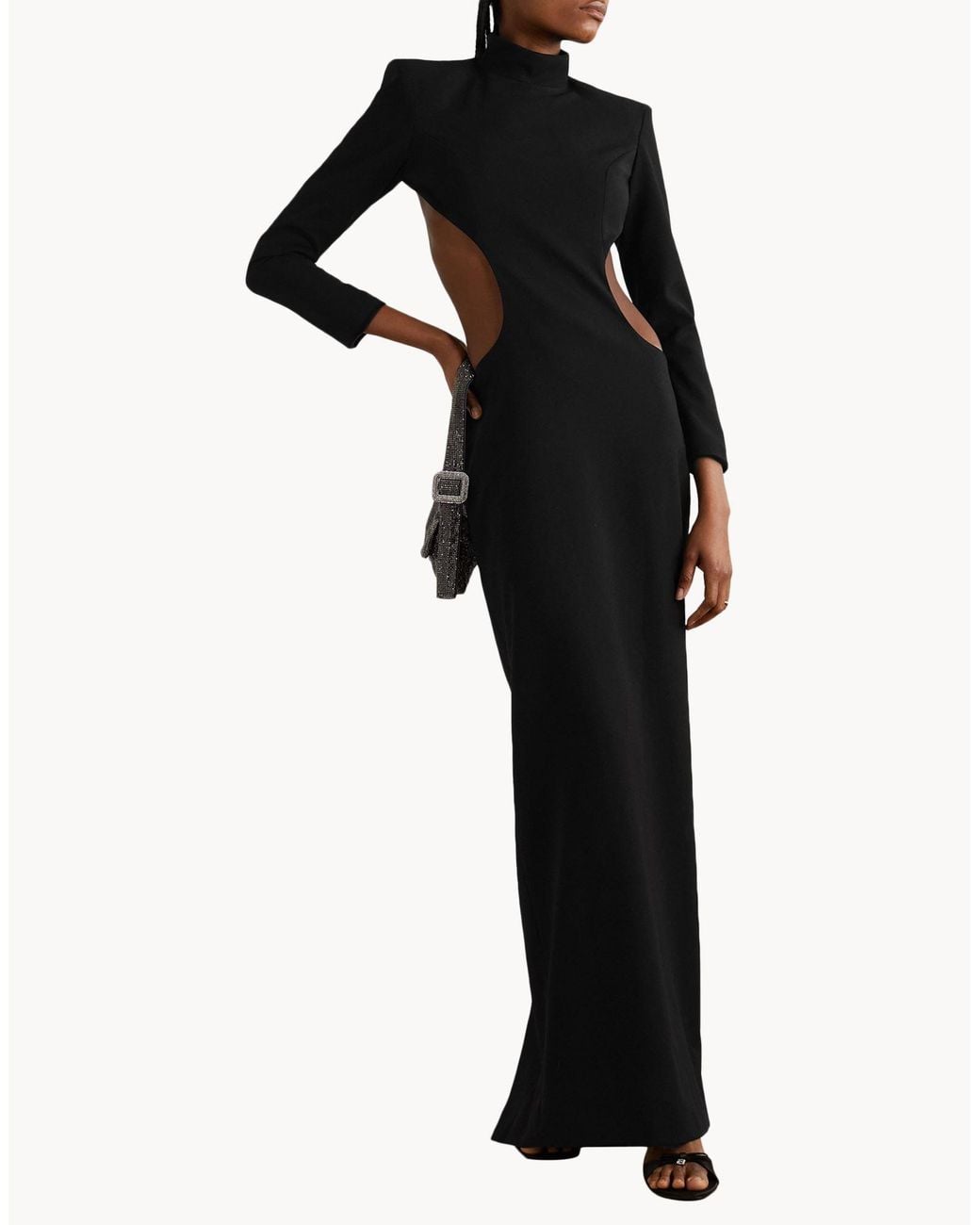 Monot Black Maxi Dress Polyester