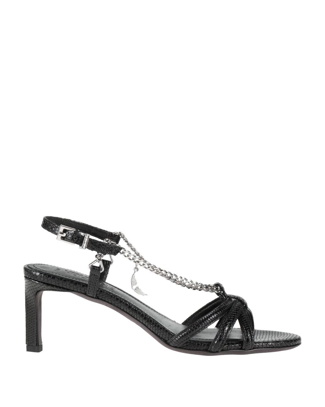 Zadig & Voltaire Black Sandals Leather, Metal