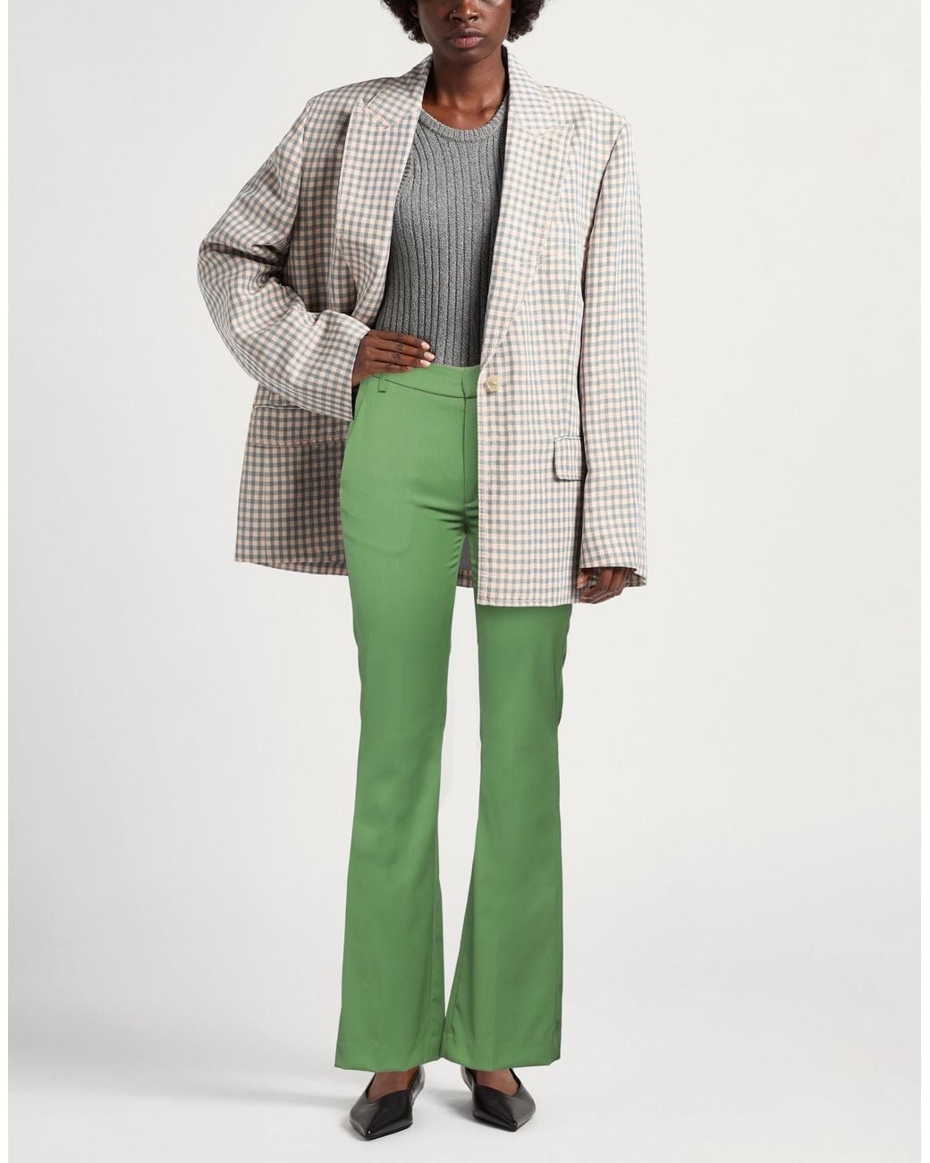 Dondup Green Pants Virgin Wool, Elastane