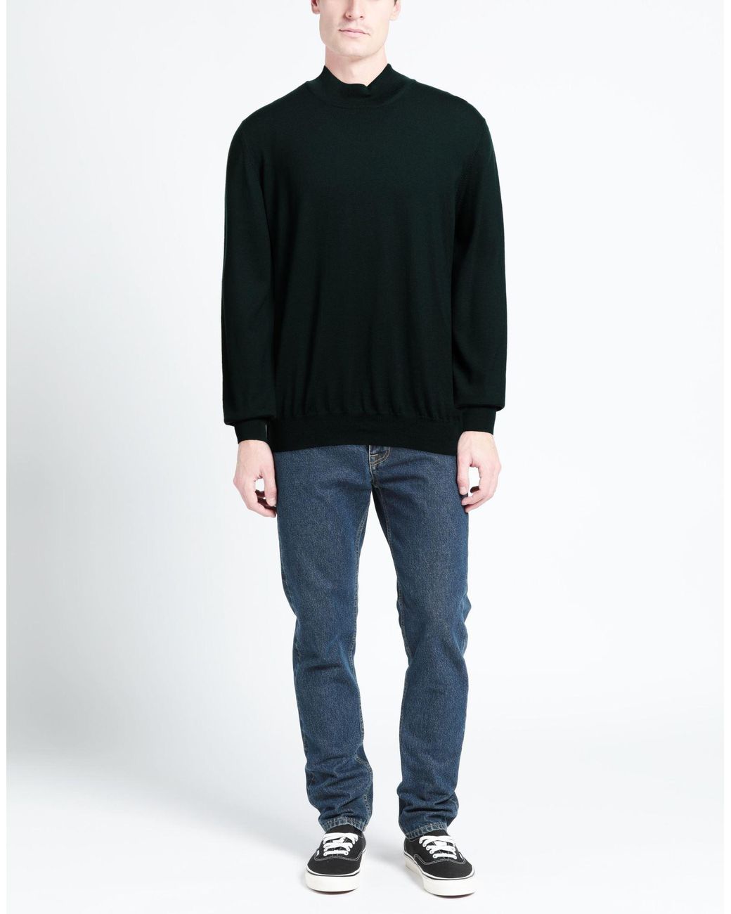 Gran Sasso Black Turtleneck Virgin Wool for men
