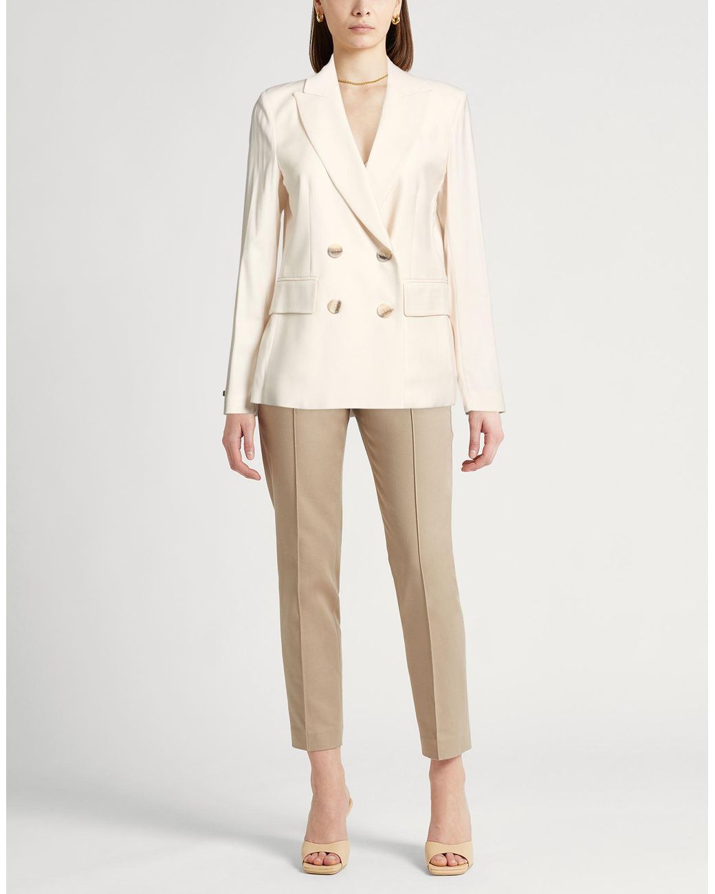 Peserico Natural Blazer Virgin Wool, Viscose, Elastane
