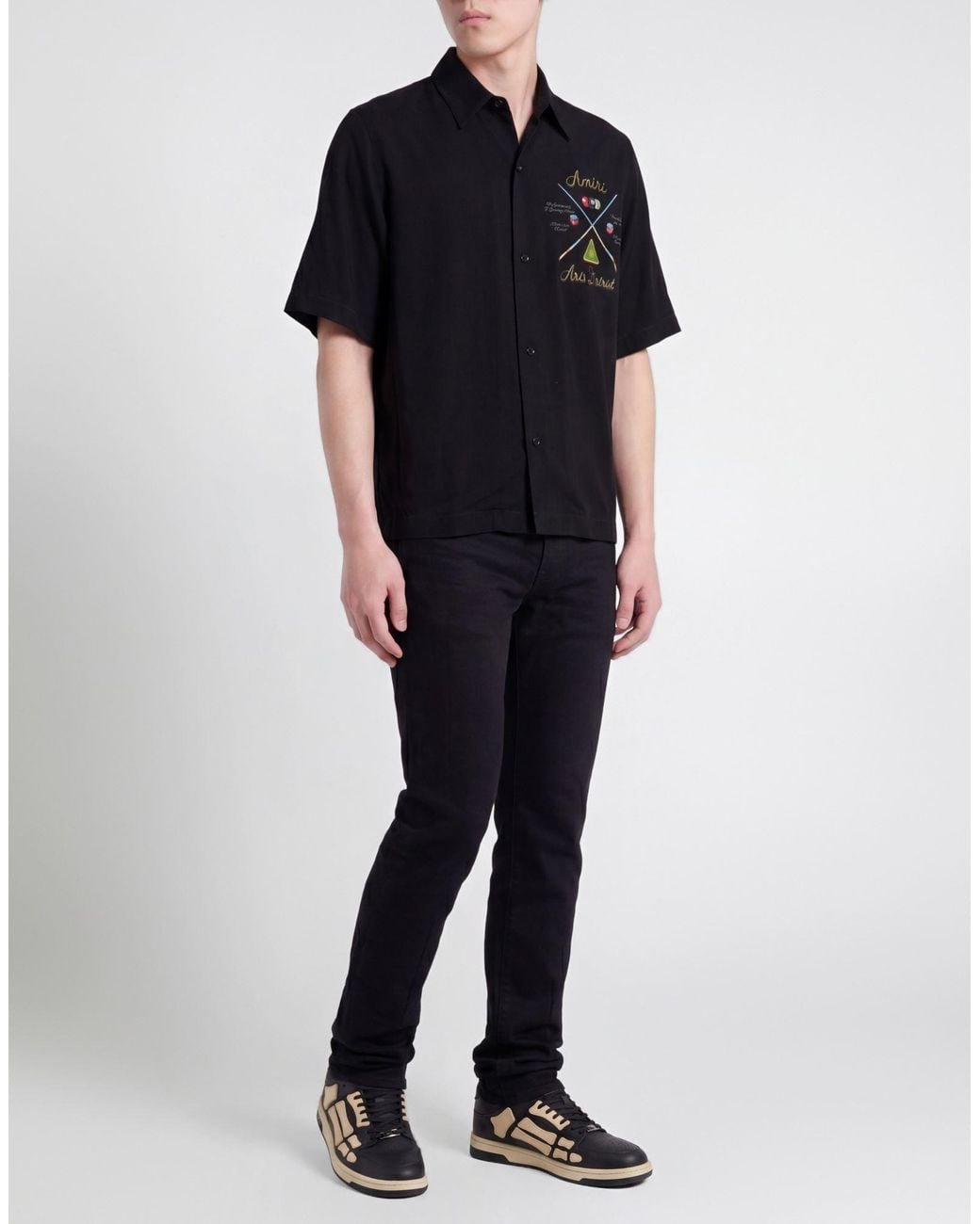 Amiri Black Shirt Viscose for men