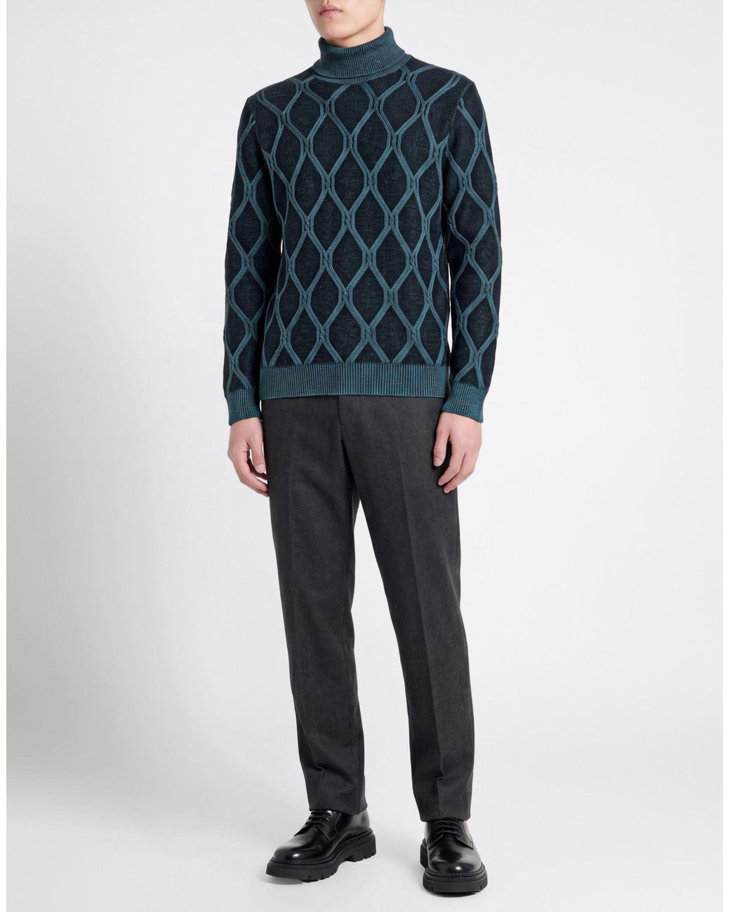 Moorer Blue Deep Turtleneck Virgin Wool for men