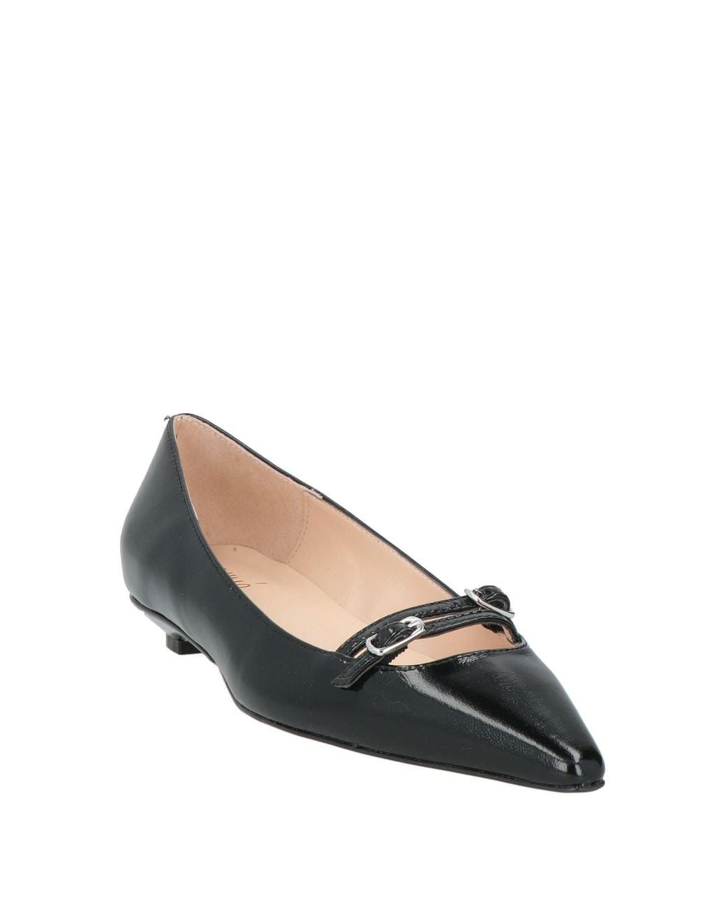 Ovyè Black Ballet Flats Leather