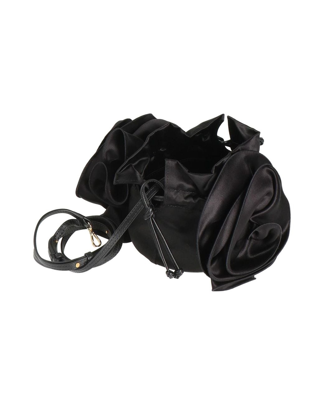 Magda Butrym Black Clutch Leather, Textile Fibers