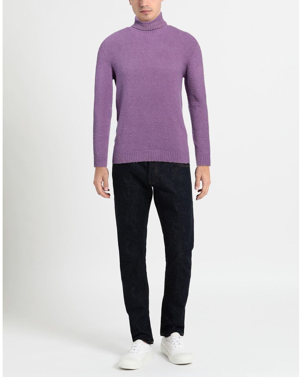 Roberto Collina Purple Turtleneck for men