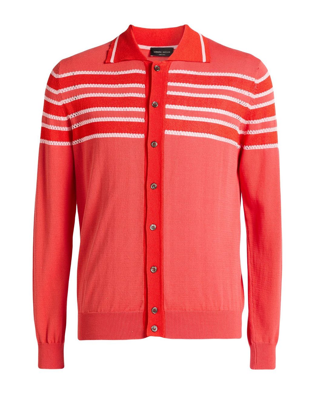 Roberto Collina Red Coral Cardigan Cotton, Viscose for men