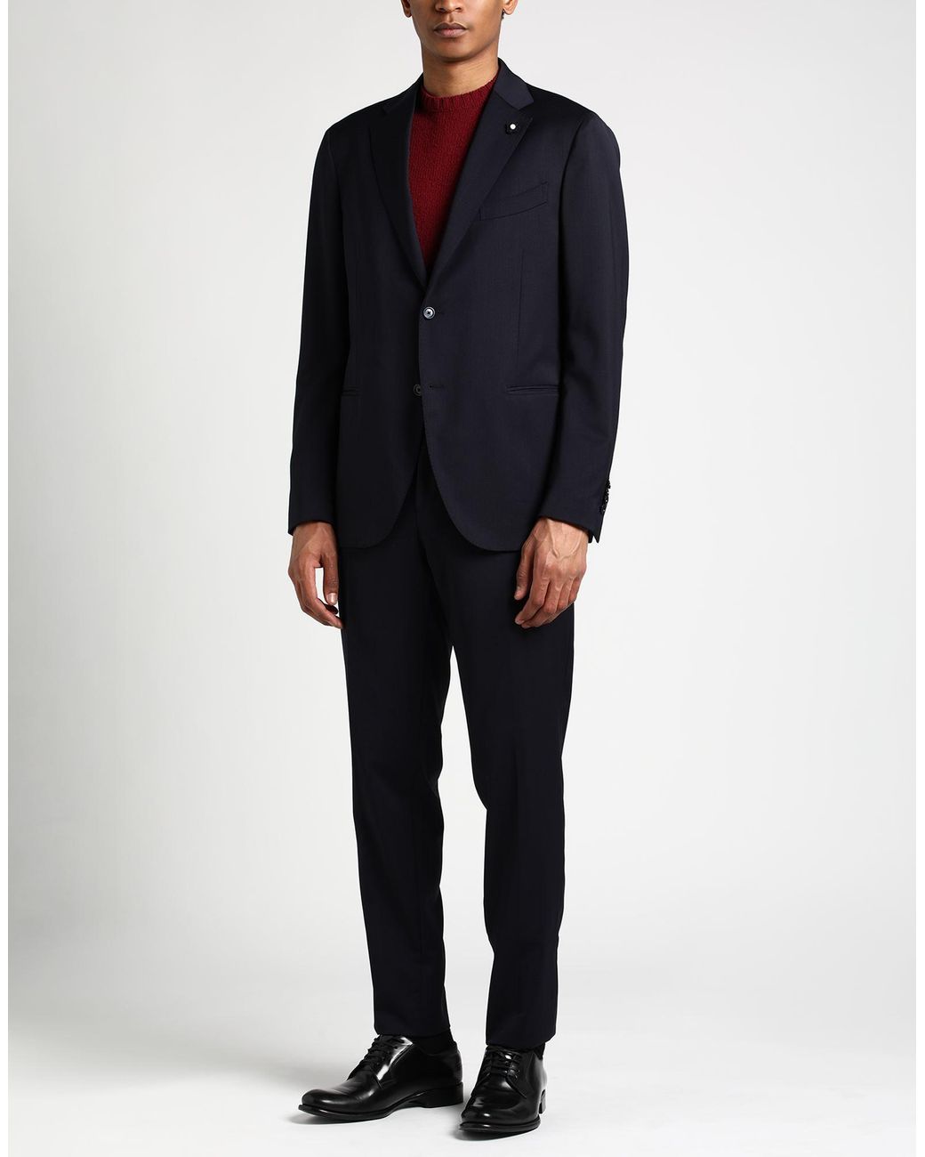 Lardini Blue Suit Wool, Elastane for men