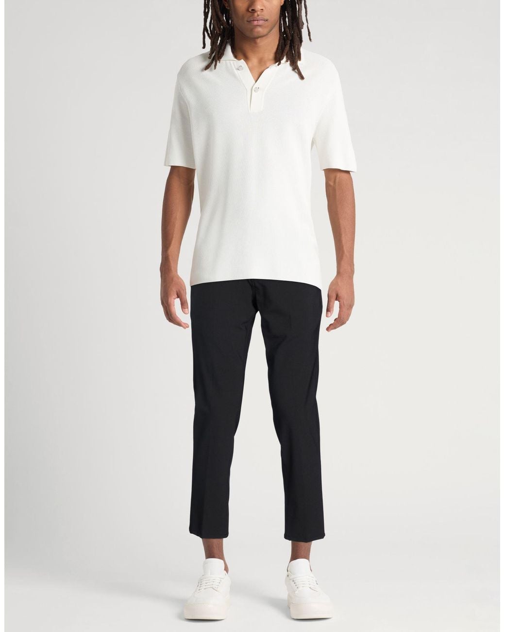 Dondup Black Pants Polyester, Virgin Wool, Elastane for men