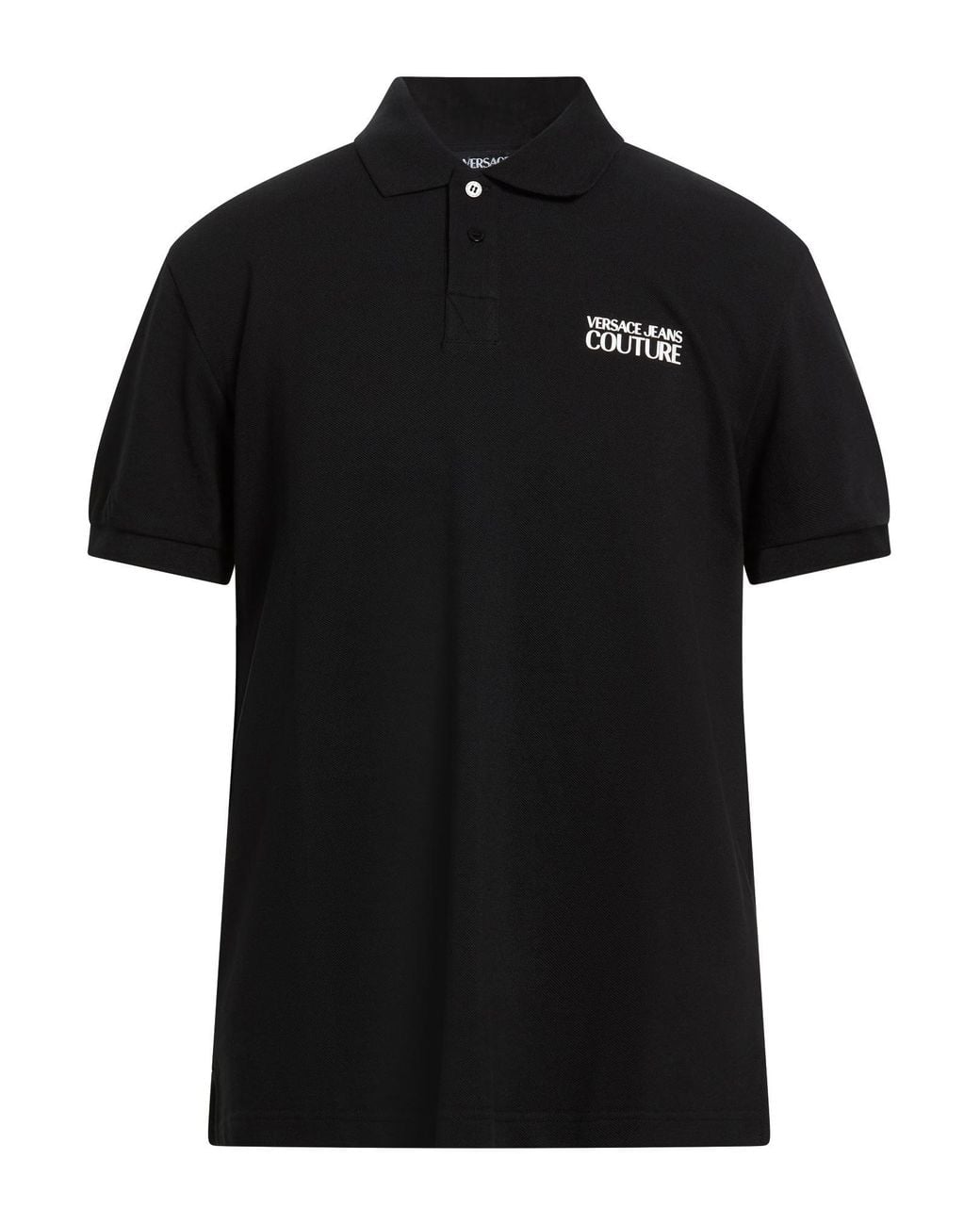 Versace Jeans Couture Black Polo Shirt Cotton for men