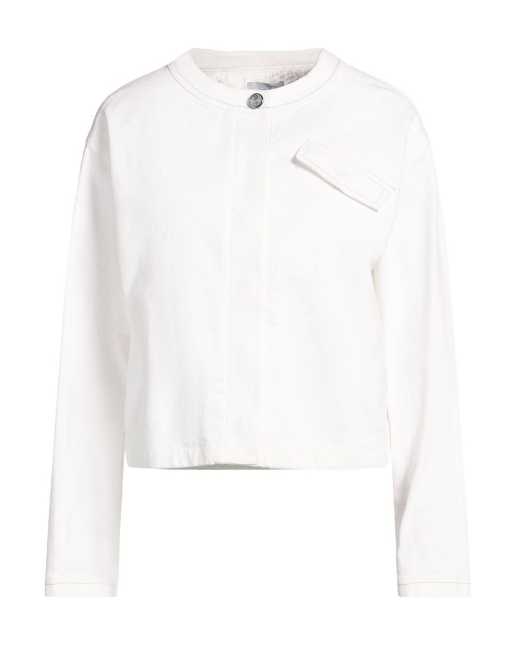 Malo White Denim Outerwear Cotton, Elastane