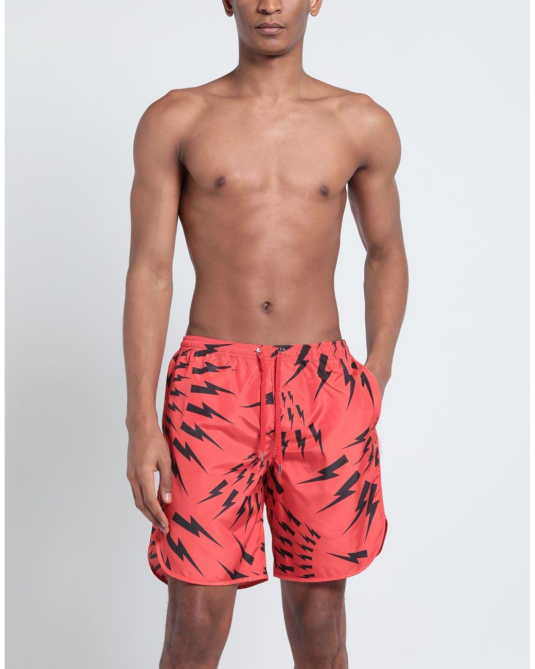 Neil Barrett Swim Trunks in Red for Men Lyst