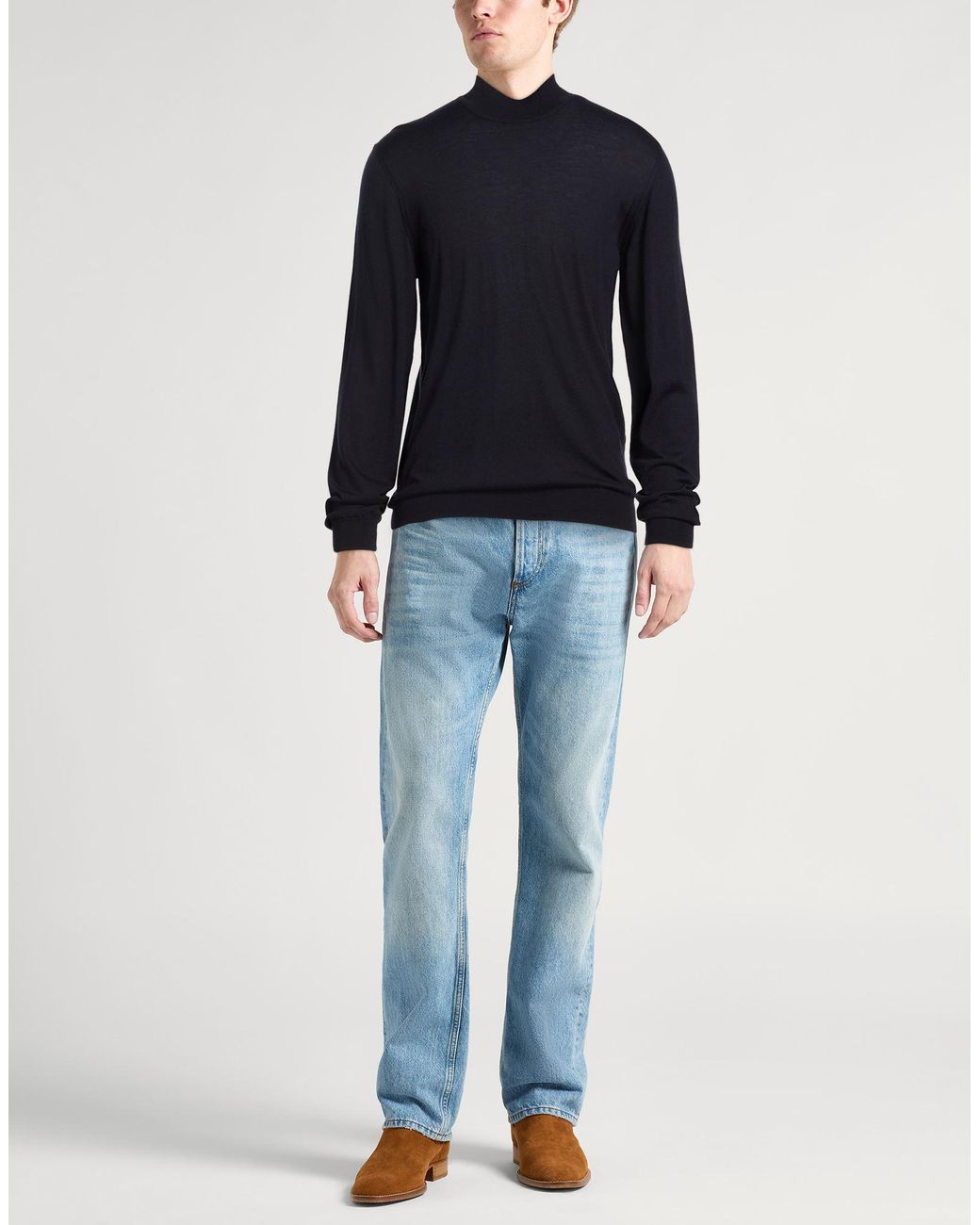 Fedeli Blue Turtleneck for men