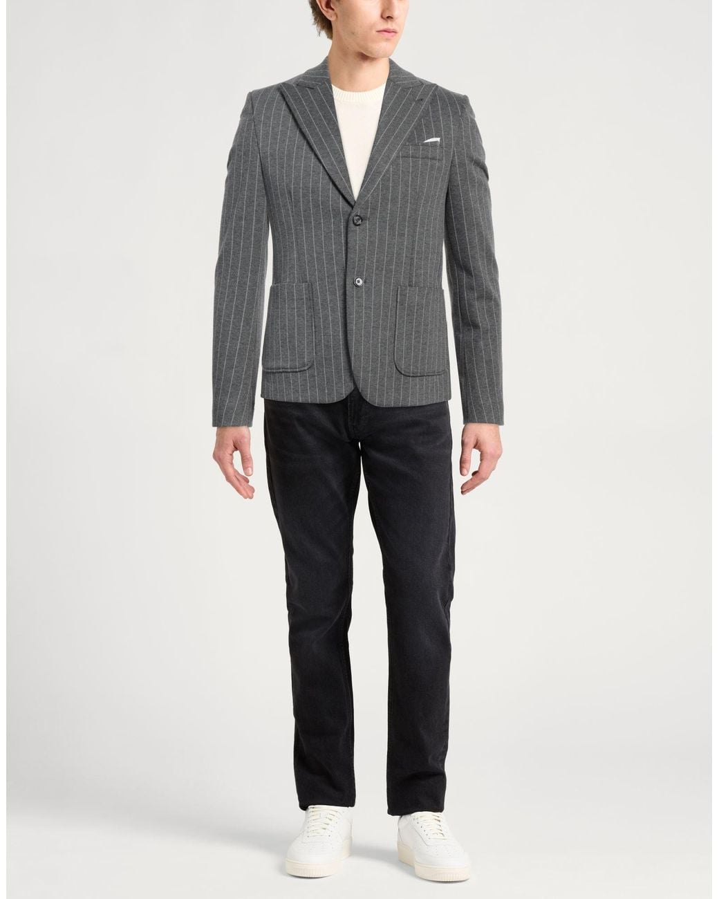 Daniele Alessandrini Gray Blazer Polyester, Viscose, Elastane for men