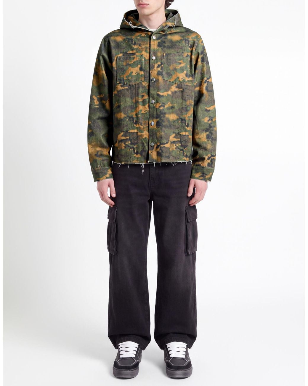 DISCLAIMER Green Military Denim Outerwear Cotton for men