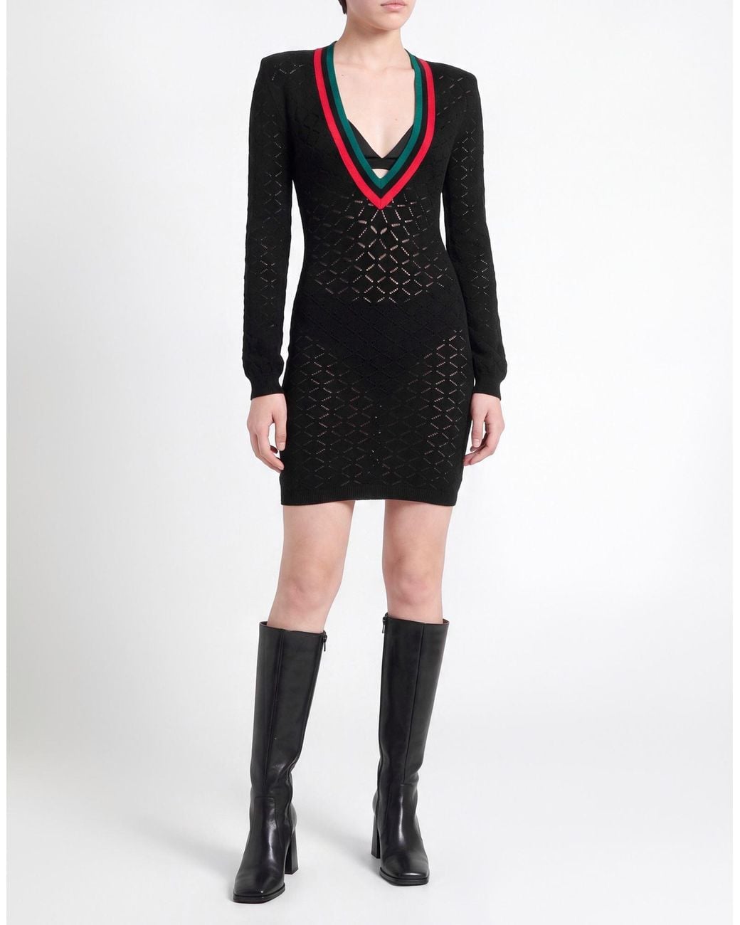 Babylon Black Mini Dress Viscose, Polyester