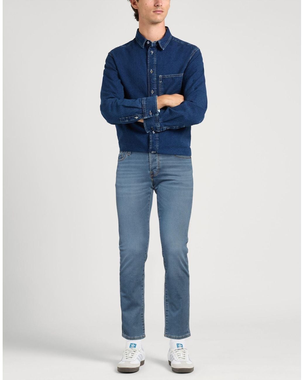 Jack & Jones Blue Jeans Cotton, Polyester, Viscose, Elastane for men