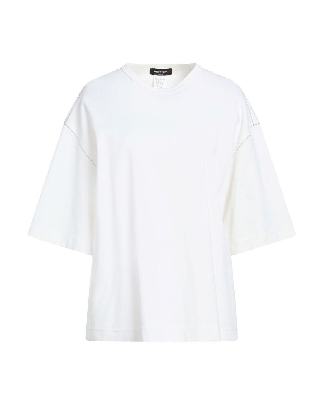 Fabiana Filippi White T-Shirt Polyamide, Cotton, Elastane, Ecobrass