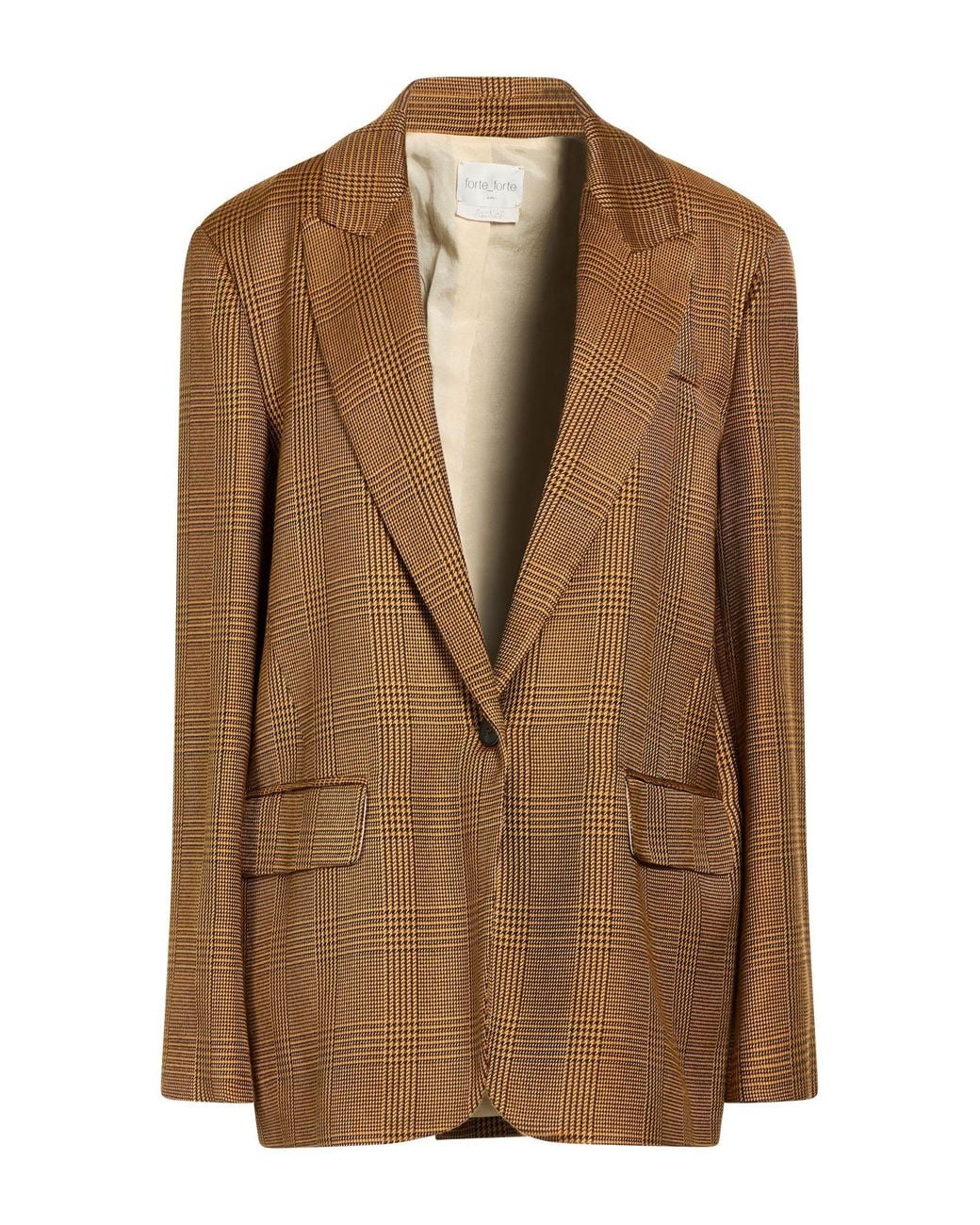 Forte_forte Brown Camel Blazer Viscose, Wool