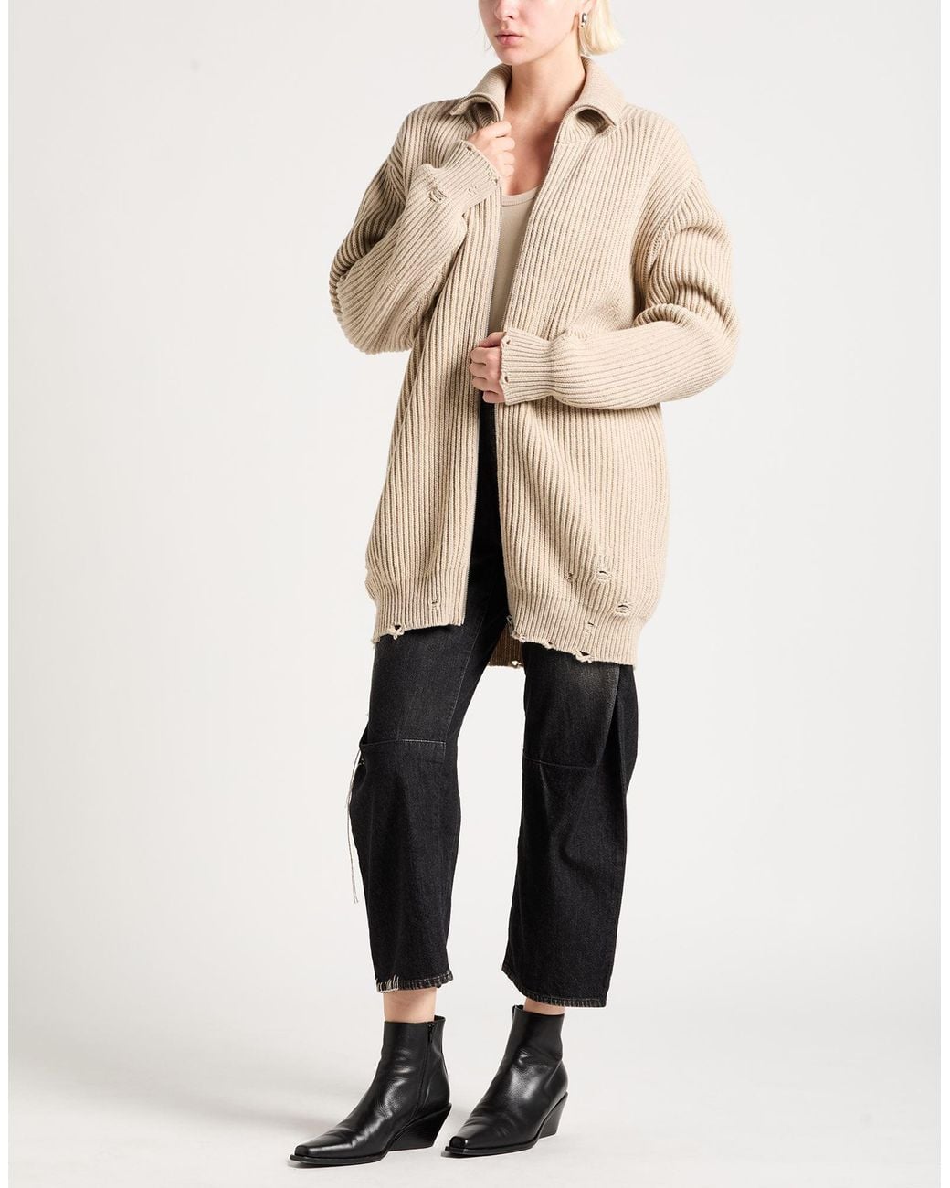 MM6 by Maison Margiela Natural Cardigan Wool, Polyamide