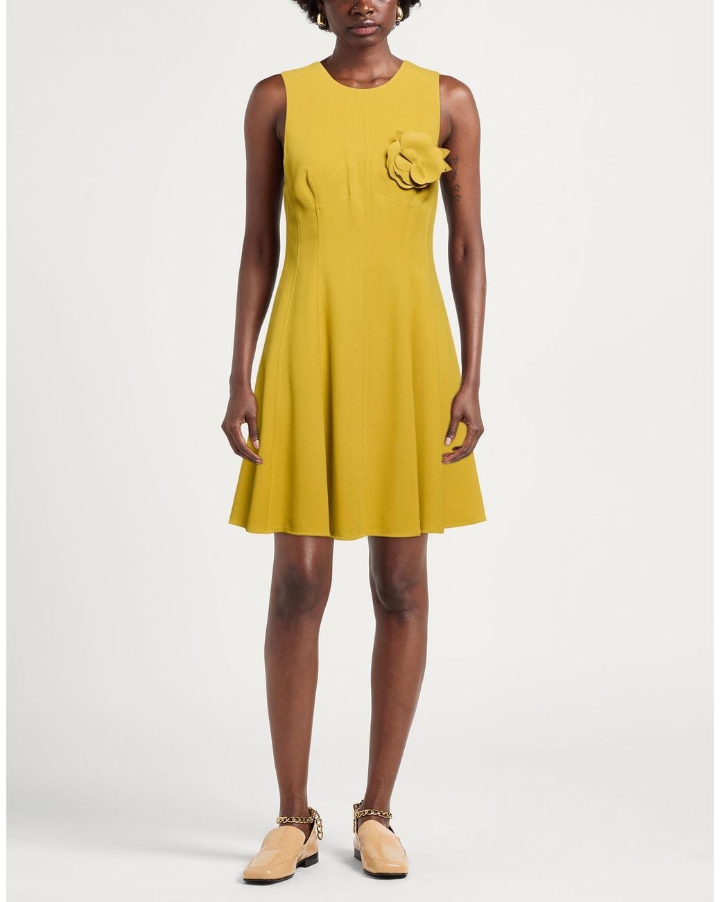 Elisabetta Franchi Yellow Mini Dress