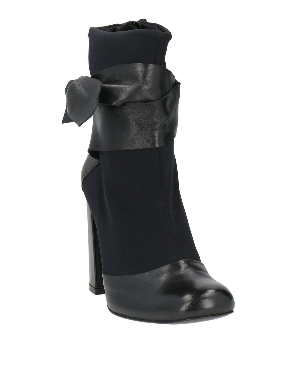 Chiarini Bologna Black Ankle Boots Leather, Textile Fibers