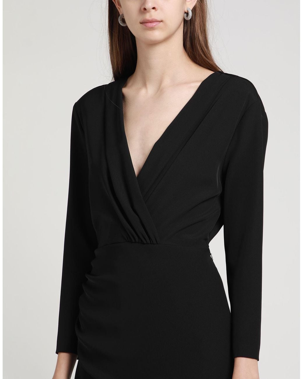 Hanita Black Maxi Dress Polyester, Elastane