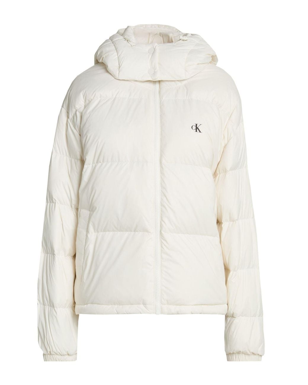 Calvin Klein White Ivory Puffer Polyamide