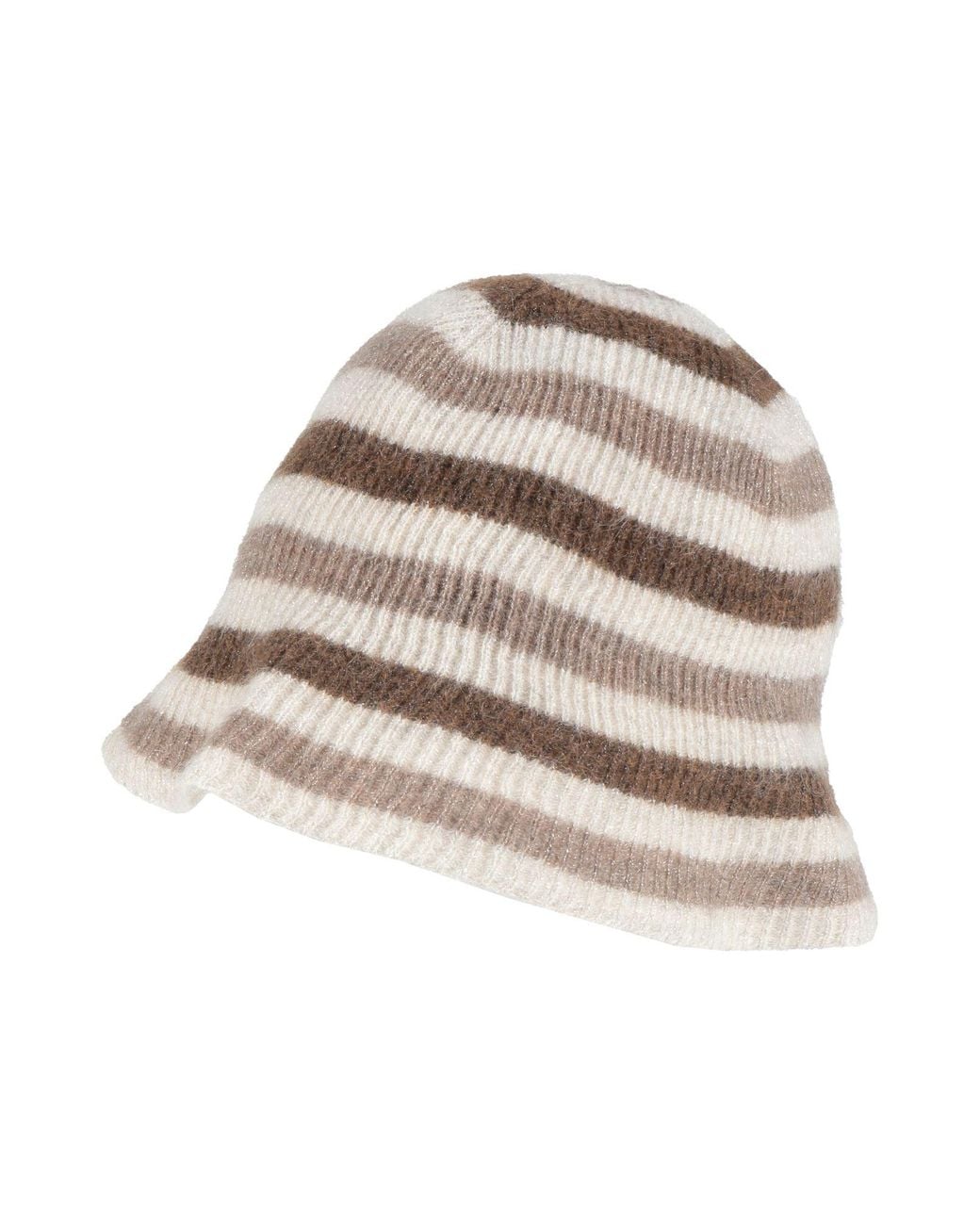 Brunello Cucinelli Natural Khaki Hat Polyamide, Mohair Wool, Wool, Metal Fiber