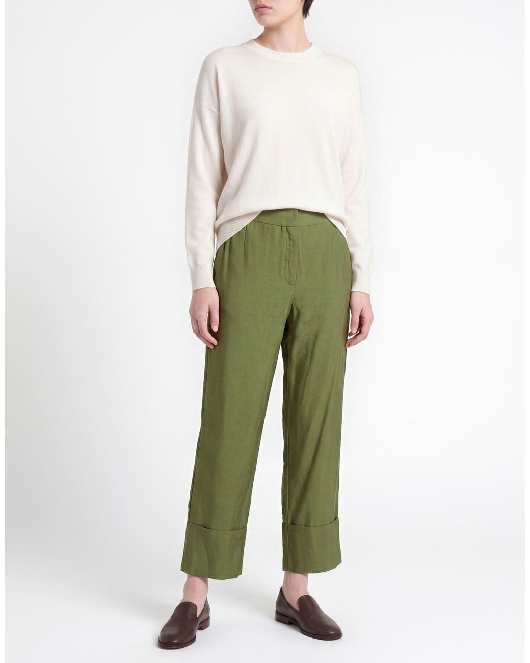 Pennyblack Green Military Pants Viscose, Polyamide