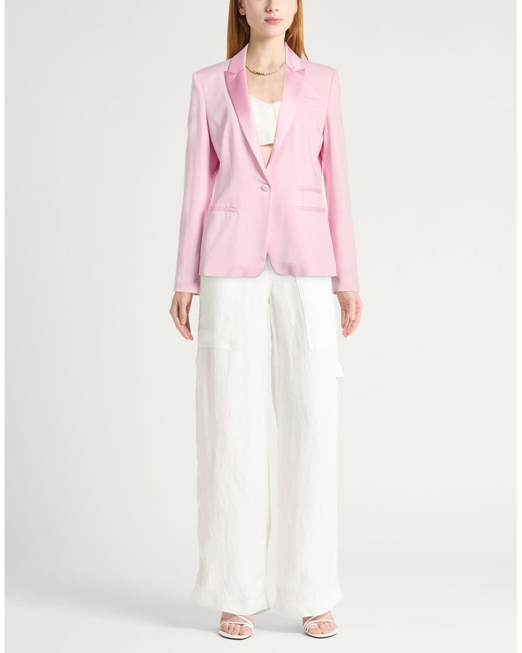 Dondup Pink Blazer Cotton, Viscose, Elastane