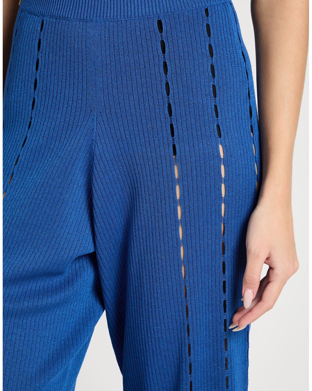 Manila Grace Blue Pants Viscose, Polyester
