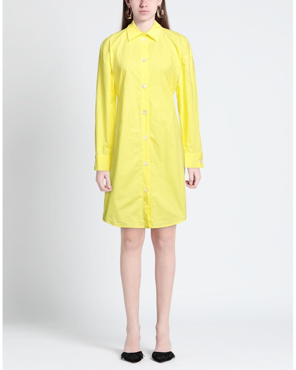 Semicouture Yellow Midi Dress