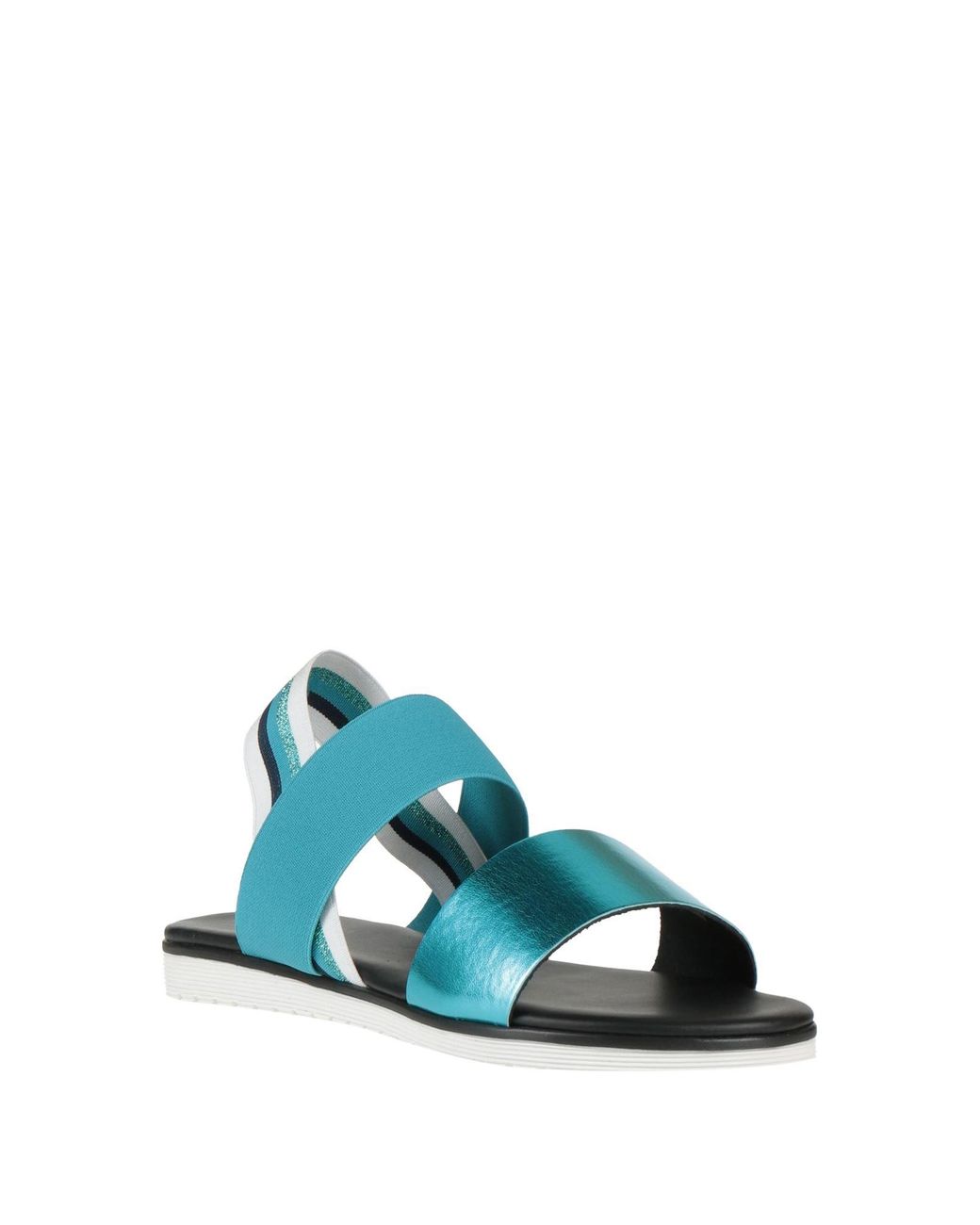 Pollini Blue Sandals Textile Fibers