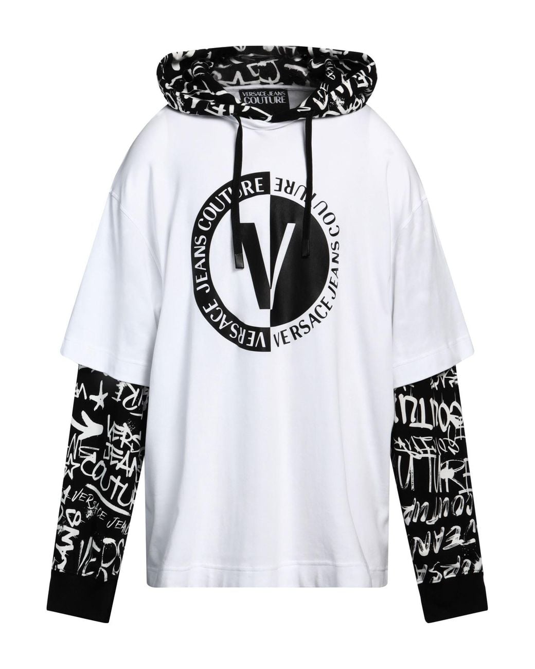 Versace Jeans Couture White Sweatshirt Cotton, Elastane for men