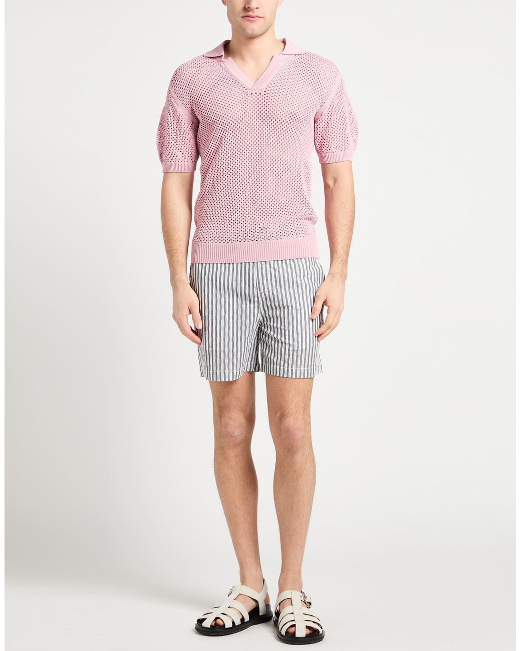 Laneus Pink Polo Shirt Viscose, Polyamide for men